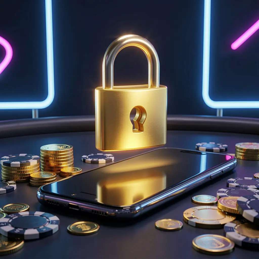 6444JILI casino login security image with a glowing padlock floating above a smartphone, surrounded by golden coins and chips on a dark blue neon background 6444JILI casino login security image with a glowing padlock floating above a smartphone, surrounded by golden coins and chips on a dark blue neon background